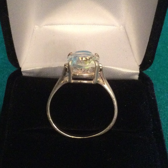 Unusual Aqua Aura Mystic Topaz Ring - Picture 7 of 13